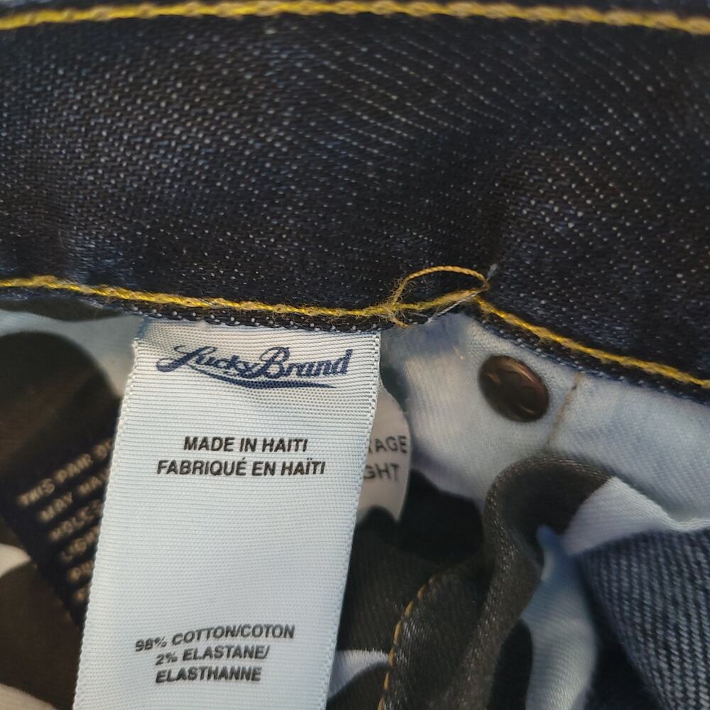 💛3/$15 Lucky Brand Vintage Straight Mens Jeans 34 34x32 35 waist Dark blue - Picture 7 of 9